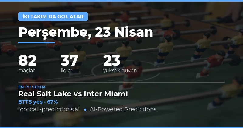 23 Nisan 2026 Tarihindeki Maçlarda BTTS Tahminleri