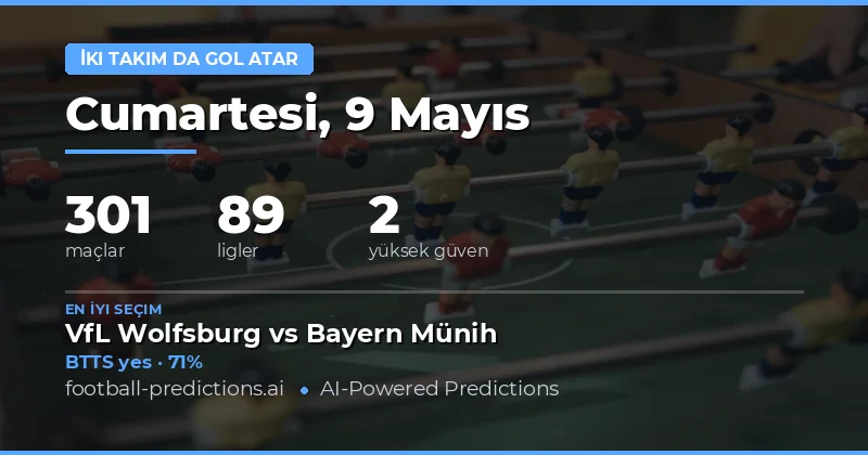 9 Mayıs 2026 Hem Takımdan Gol Yeme Tahminleri