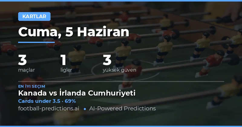 5 Haziran 2026 Sarı Kart Bahis Analizi: Over/Under Tahminlerine Giriş