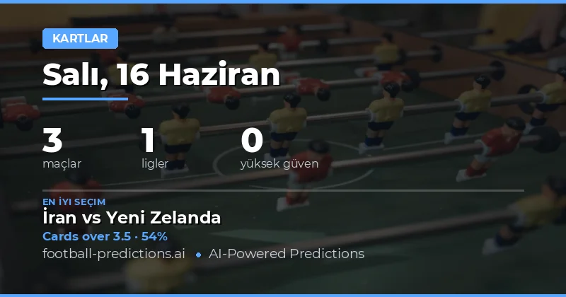 Sarı Kart Piyasasına Genel Bakış: 16 Haziran 2026 Dünya Kupası Karşılaşmaları