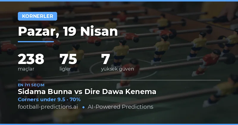 19 Nisan 2026'da Corners Over/Under Tahminleri