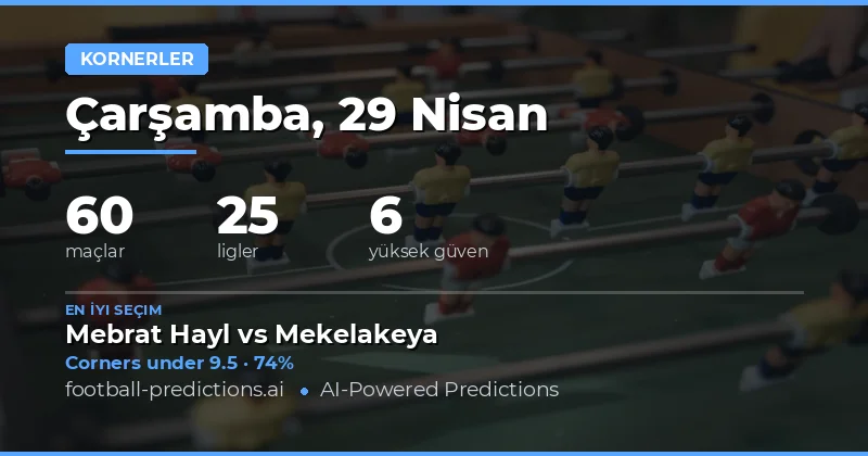 29 Nisan 2026 İçin Detaylı Köşe Vuruşu Analizi