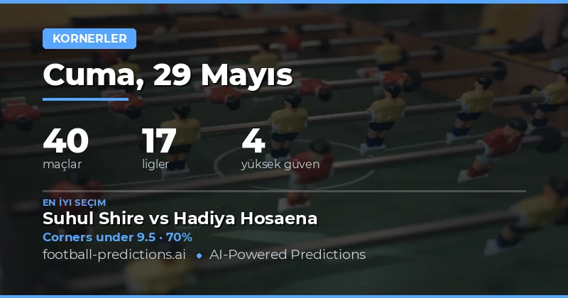 29 Mayıs 2026 Köşe Vuruşu (Corners) Öngörüleri