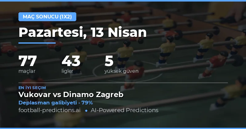 13 Nisan 2026 Tarihli Maç Sonuçları (1X2) Tahmini