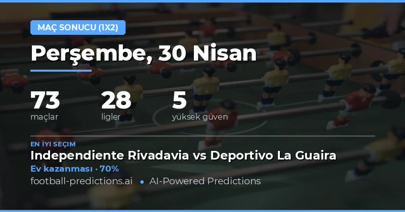 30 Nisan 2026 Futbol Maçları İçin Kapsamlı 1X2 Tahmin Raporu