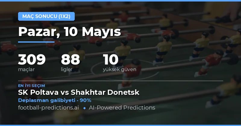 10 Mayıs 2026 1X2 Maç Sonucu Öngörüsü