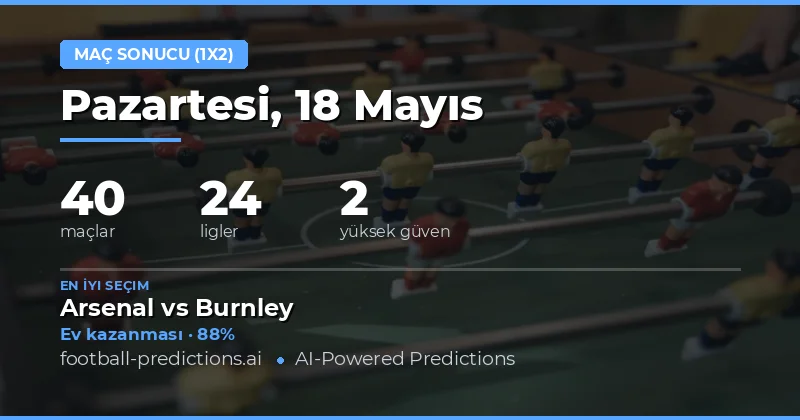 18 Mayıs 2026 Günlük Maç Sonucu (1X2) Genel Değerlendirmesi