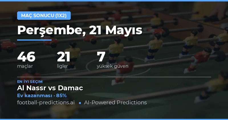 21 Mayıs 2026 Maç Sonucu (1X2) Genel Değerlendirmesi