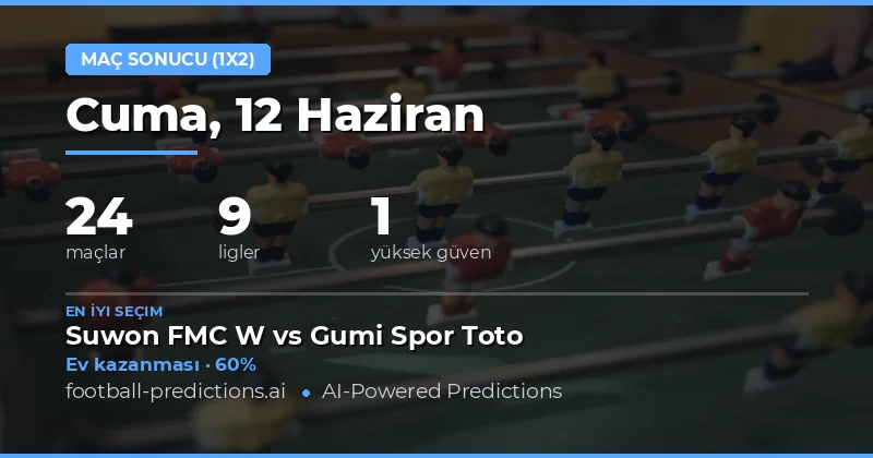 12 Haziran 2026 İçin En İyi 1X2 Tahminleri