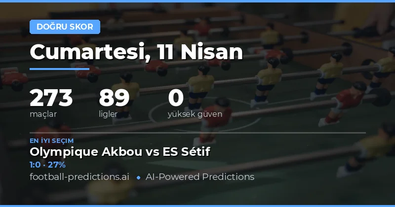 11 Nisan 2026 Tarihli Maçlarda Doğru Skor Tahminleri