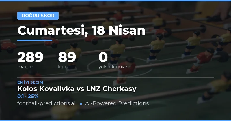 18 Nisan 2026 Tarihindeki Maçlarda Doğru Skor Stratejisi