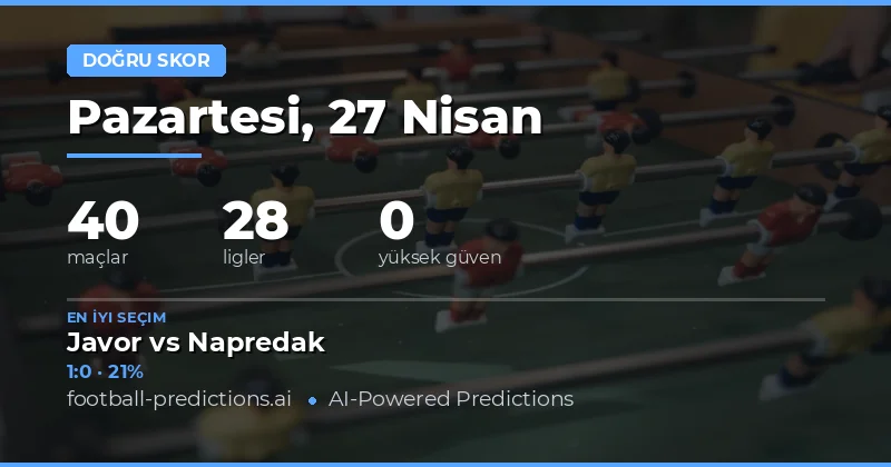 27 Nisan 2026 Maçları İçin Kapsamlı Doğru Skor Analizi