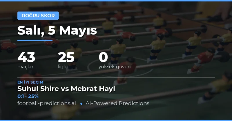 5 Mayıs 2026 Maçları İçin Detaylı Doğru Skor Analizleri