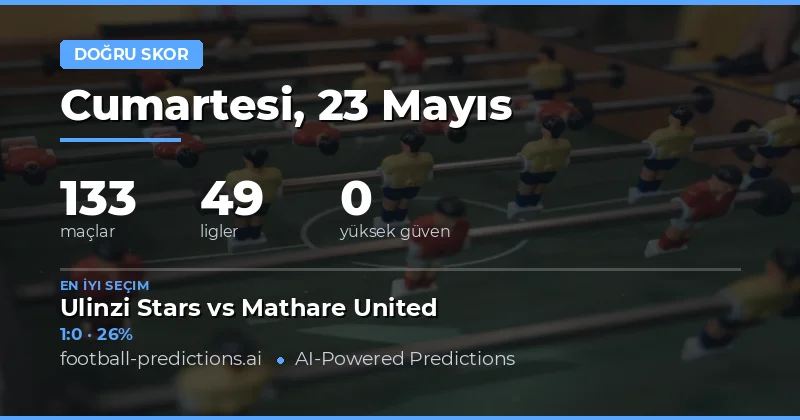 23 Mayıs 2026 Maçları İçin Doğru Skor Öngörüleri