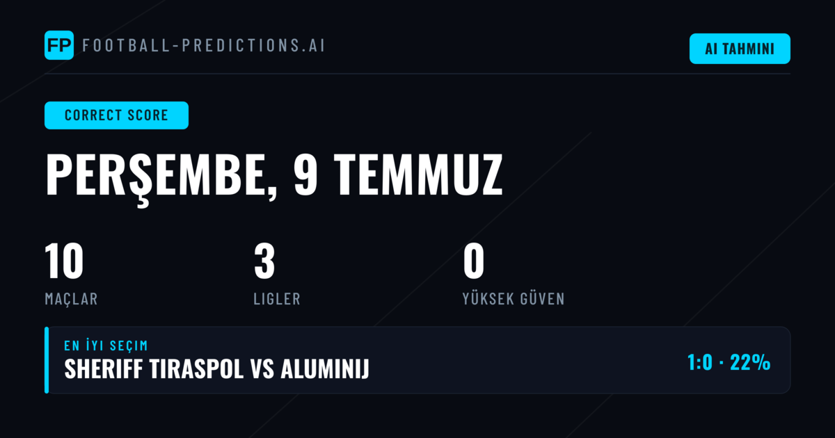 9 Temmuz 2026 Maçları İçin CS Analizi