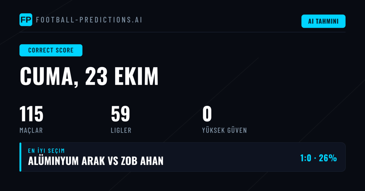 23 Ekim 2026 DC Tahminleri İçin Genel Değerlendirme
