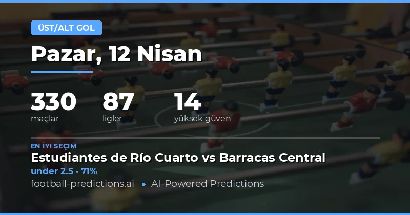 12 Apr 2026 Tarihi İçin Over/Under Hedefleri