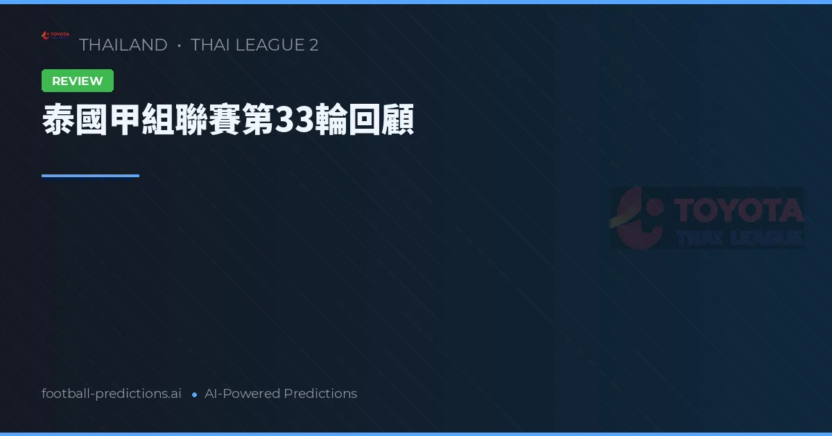 泰國甲組聯賽第33輪回顧