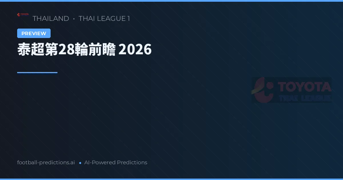 泰超第28輪前瞻 2026