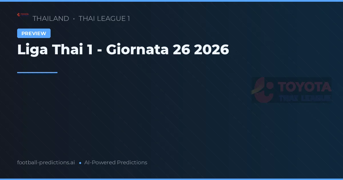 Liga Thai 1 - Giornata 26 2026