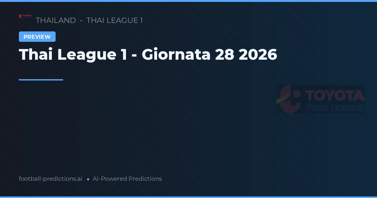 Thai League 1 - Giornata 28 2026