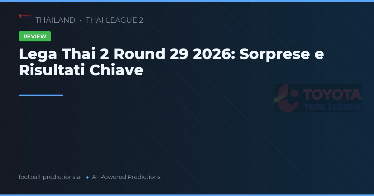 Lega Thai 2 Round 29 2026: Sorprese e Risultati Chiave