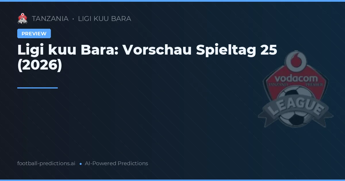 Ligi kuu Bara: Vorschau Spieltag 25 (2026)