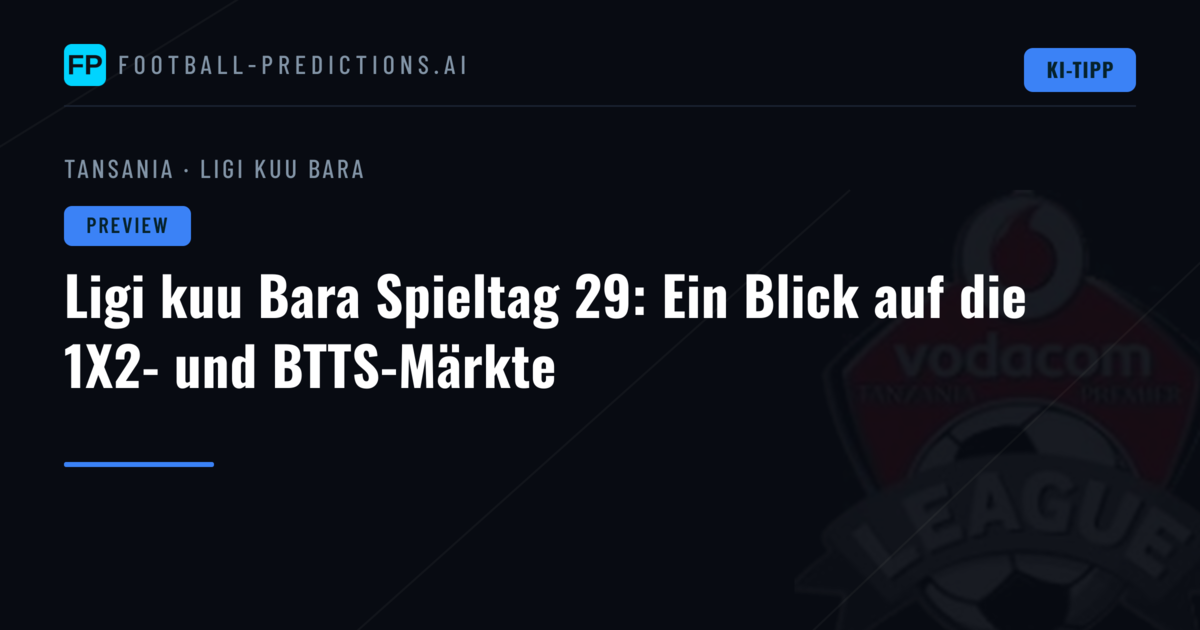 Ligi kuu Bara Spieltag 29: Ein Blick auf die 1X2- und BTTS-Märkte