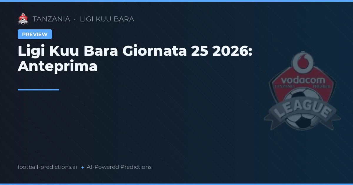 Ligi Kuu Bara Giornata 25 2026: Anteprima