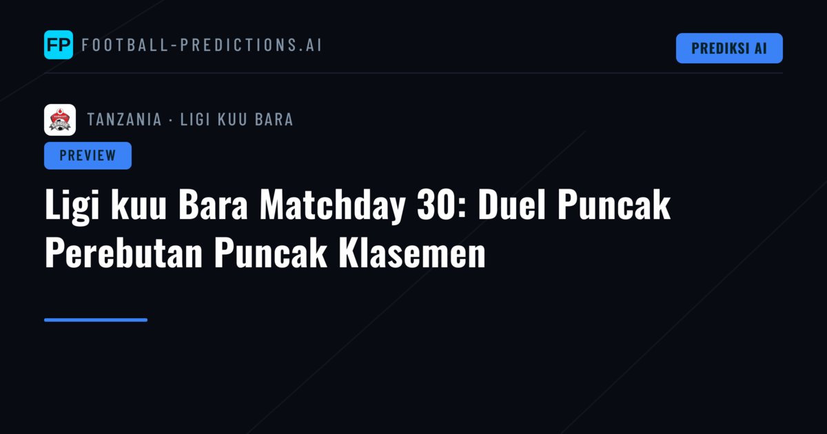 Ligi kuu Bara Matchday 30: Duel Puncak Perebutan Puncak Klasemen