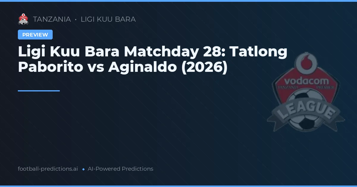 Ligi Kuu Bara Matchday 28: Tatlong Paborito vs Aginaldo (2026)
