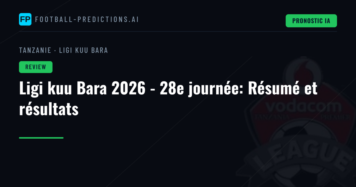 Ligi kuu Bara 2026 - 28e journée: Résumé et résultats