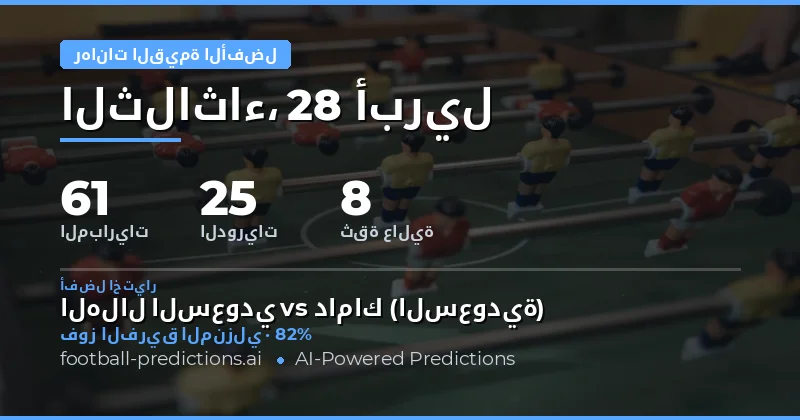 تحليل شامل لفرص الرهان عالية القيمة ليوم 28 أبريل 2026