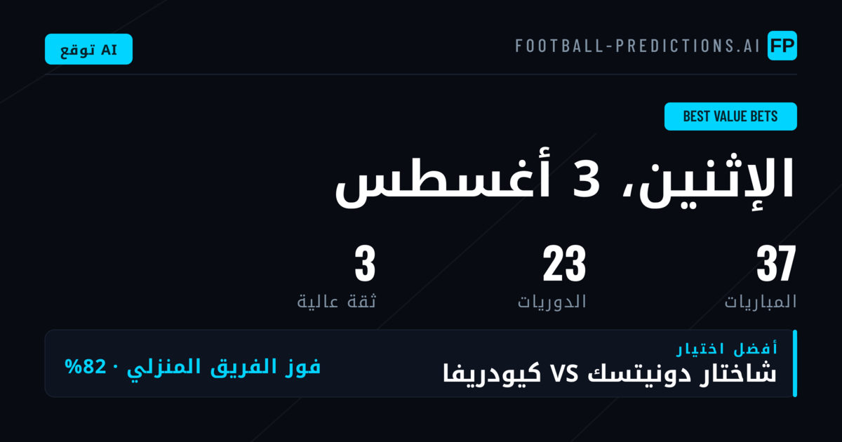 أفضل اختيارات القيمة المرتفعة — 3 أغسطس 2026