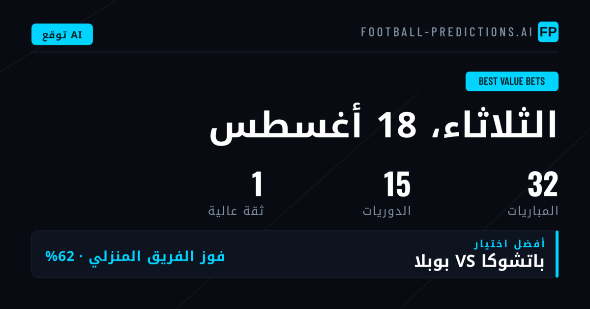أفضل اختيارات القيمة ليوم 18 أغسطس 2026