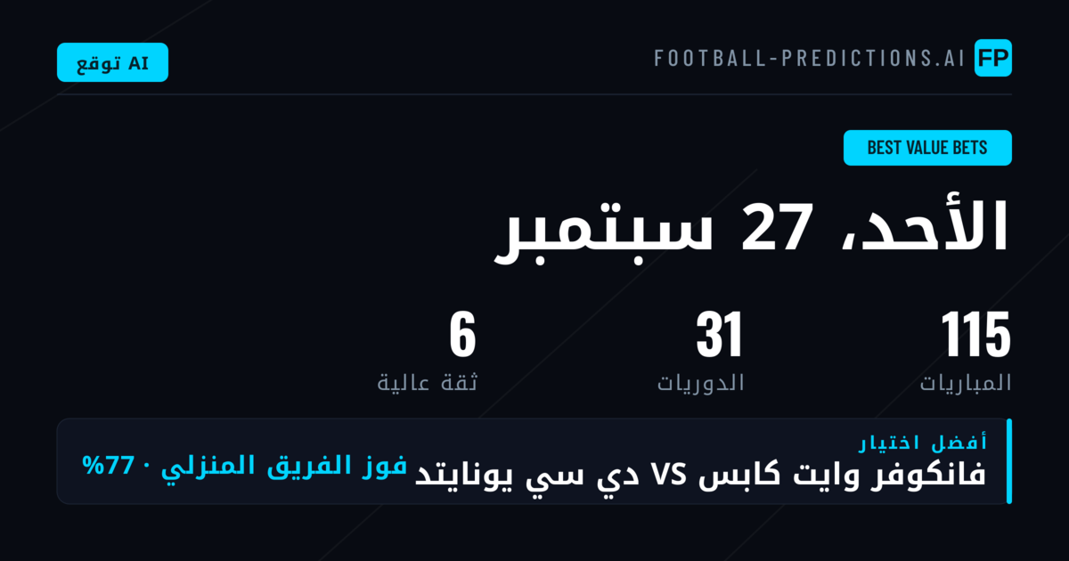 أفضل اختيارات الرهانات ذات القيمة: 27 سبتمبر 2026