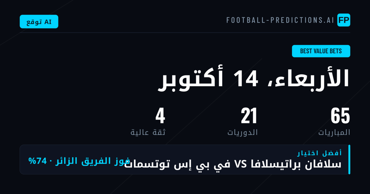 أعلى اختيارات القيمة للرهانات — 14 أكتوبر 2026