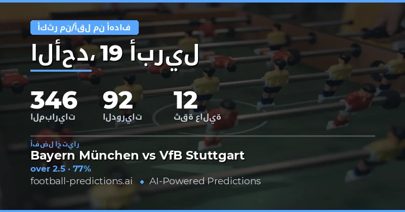 تحليل مباريات 19 أبريل 2026: تركيز على نتائج الأهداف