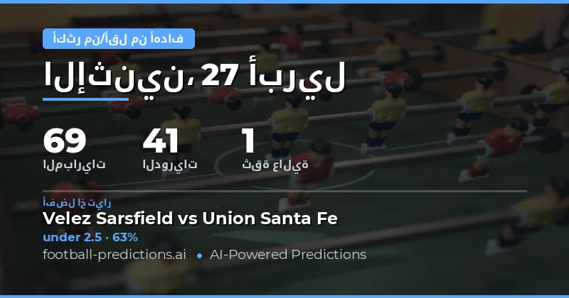 تحليل شامل لتوقعات الأهداف في مباريات يوم 27 أبريل 2026