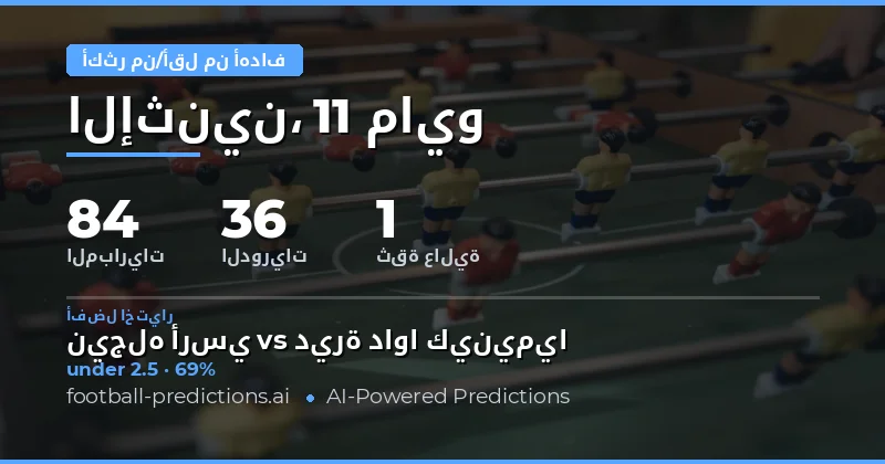 تحليل سوق الأهداف لمباريات يوم 11 مايو 2026