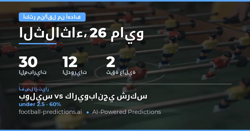 تحليل شامل لتوقعات الأهداف في مباريات يوم 26 مايو 2026