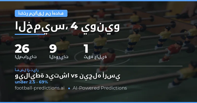 تحليل Over/Under للجولة 26 | 4 Jun 2026