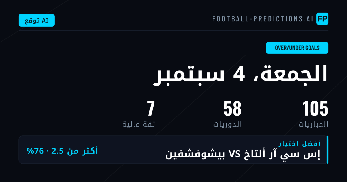 أفضل اختيارات O/U اليوم