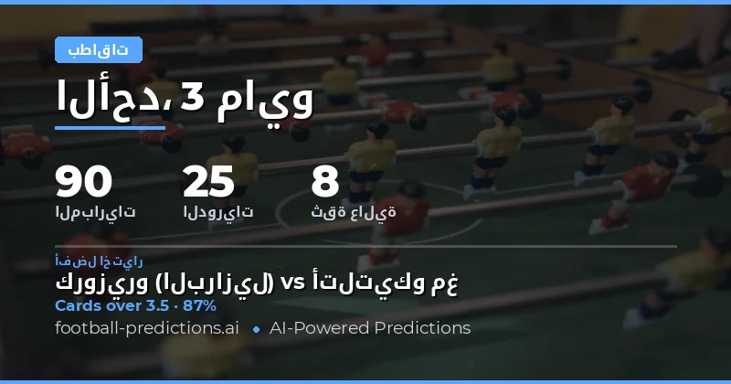 تحليل شامل لتوقعات بطاقات الصفراء في كرة القدم