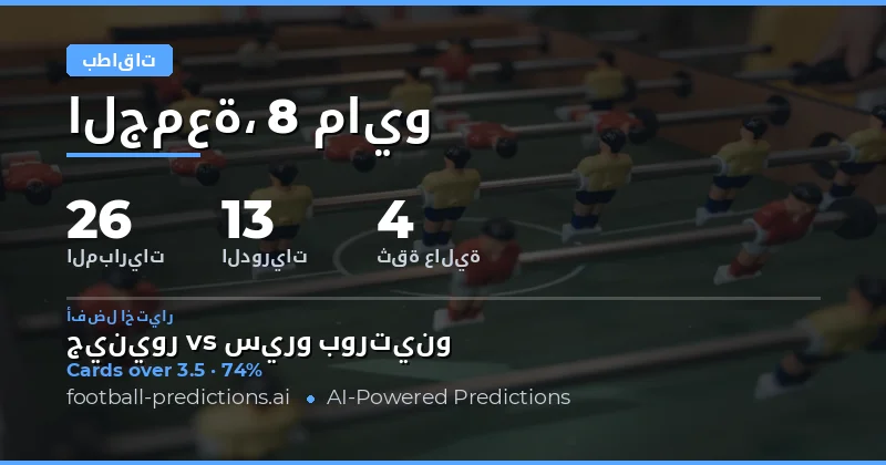 مقدمة لتحليل بطاقات الصفراء في مباريات اليوم