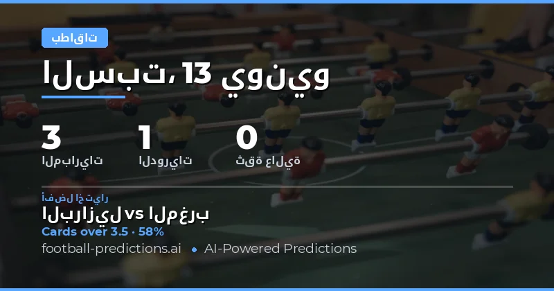 مقدمة تحليل رهانات بطاقات الصفراء O/U