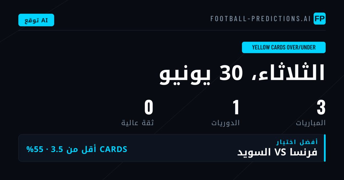 مقدمة تحليلات رهان البطاقات الصفراء