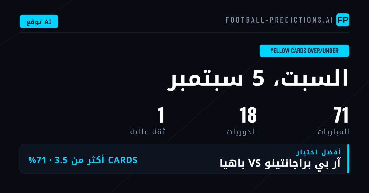 أفضل اختيارات بطاقات صفراء O/U
