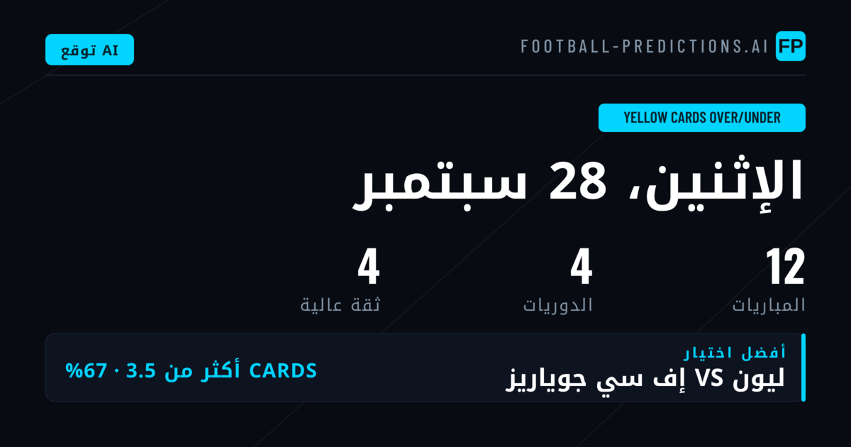 أفضل اختيارات بطاقات O/U ليوم 28 سبتمبر 2026