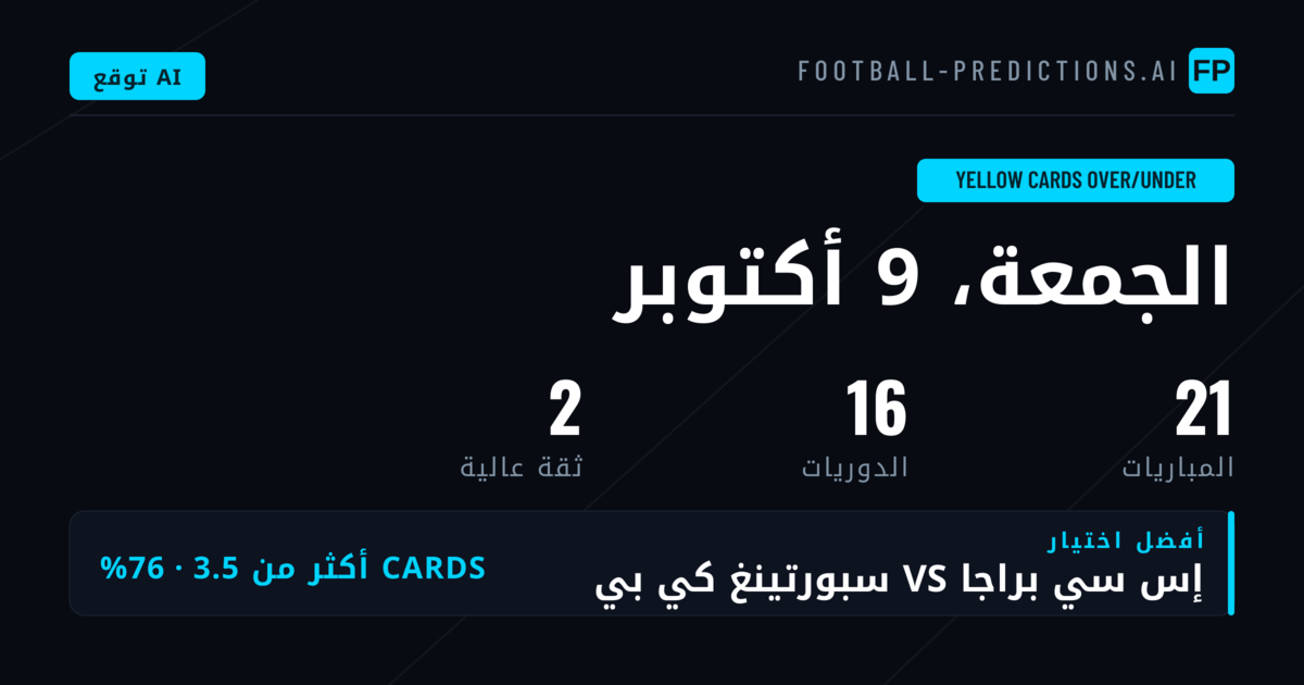 أفضل اختيارات بطاقات O/U ليوم 9 أكتوبر 2026